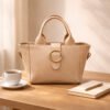 Round Lock Bag - Beige