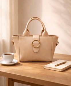 Round Lock Bag - Beige