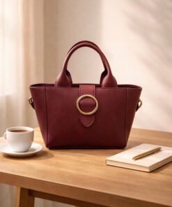 Round Lock Bag - Maroon