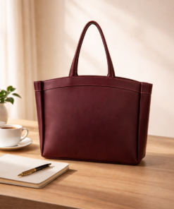 Curved Tote - Maroon