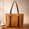 Double Handle Bag - Mustard Brown
