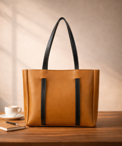 Double Handle Bag - Mustard Brown